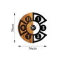 Wallity Reloj de pared Pizza Slice de madera y metal en Nogal y Negro